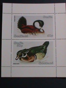 STAFFA-SCOTLAND-COLORFUL BEAUTIFUL LOVELY BIRDS-DUCKS-MNH S/S-VERY FINE