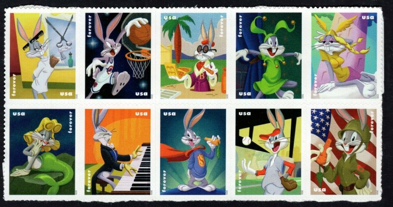 U.S. - 5494-5503 - Bugs Bunny - Block of 10  -  Never Hinged