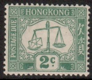 Hong Kong Scott J2 - SG D2, 1923 Postage Due 2c MH*