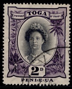 TONGA GV SG57e, 2d black & blackish lilac, FINE USED. Cat £12.