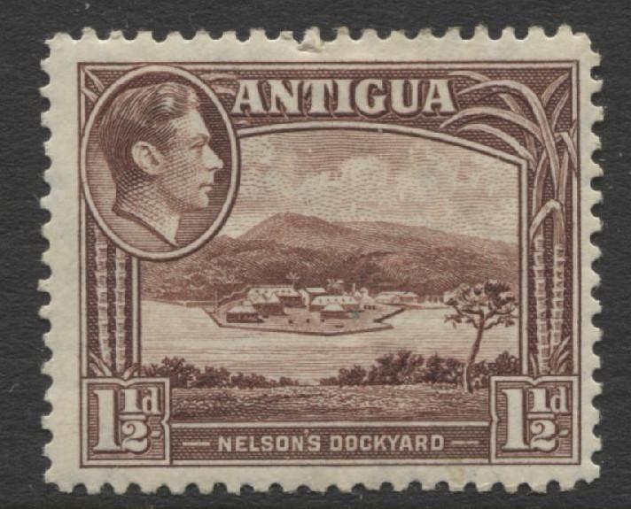 Antigua - Scott 86 - KGVI Definitive -1938- Wmk 4 - MH - Single 1.1/2p Stamp