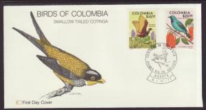 Colombia 858-859 Birds 1977 Fleetwood U/A FDC