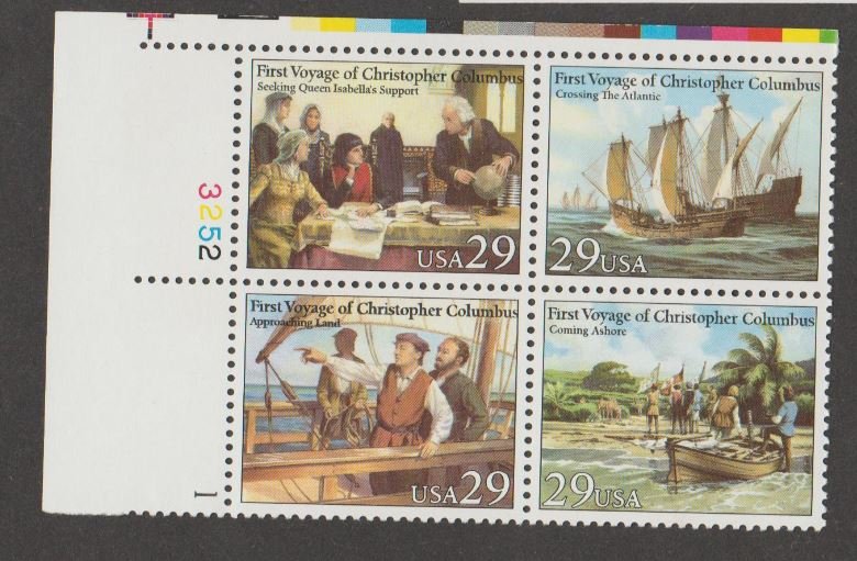 U.S. Scott #2620-2623 Christopher Columbus Stamps - Mint NH Plate Block