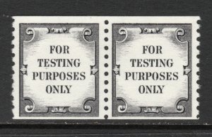 Scott # TD112  test stamp coil pair Dull Gum