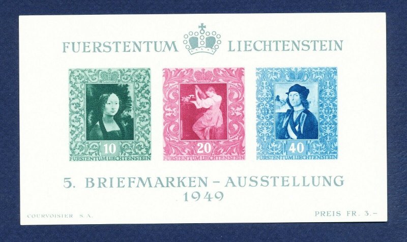 LIECHTENSTEIN - # 238 - VF LH S/S - 5th Philatelic Exhibition - 1949