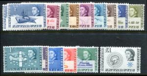 BRITISH ANTARCTIC TERRITORY (BAT) 1-15 MINT LH SHIPS, 2p no gum