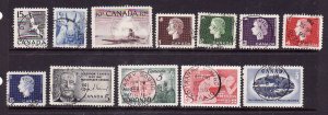 Canada-Sc#343//475-used QEII issue-many with circle dated cancels-id500-