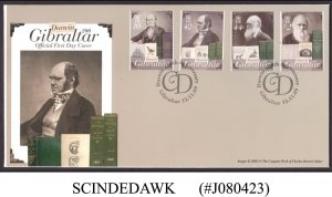 GIBRALTAR - 2009 CHARLES DARWIN - 4V - FDC