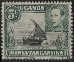 Kenya (KUT) 67 (used) 5c dhow on Lake Victoria, grn & black (1938)