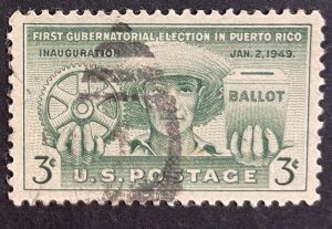 US #983 Used F/VF 3c First Gubernatorial Election Puerto Rico 1949 [B27.9.4]