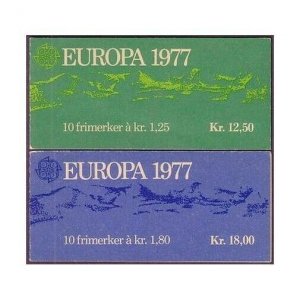 Norway 693-694 two booklets,MNH.Michel 742-743 MN. EUROPE CEPT-1977.Views,Falls.