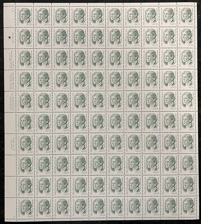 2940 VF OG NH, 55c Alice Hamilton Sheet, robu..MORE.. sheet2940 ...