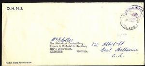 NORFOLK IS 1963 Official mail cover to Australia...........................97410