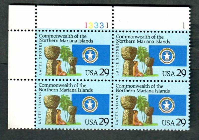 2804 Northern Mariana Islands MNH plate block - UL