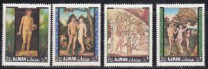 Ajman M # 281-284, Adam & Eve Paintings, Mint NH