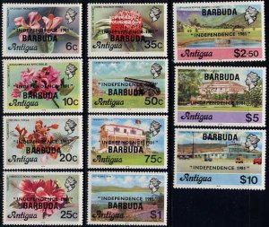 Barbuda 1981, Independence 1981 overprints 11v, MNH