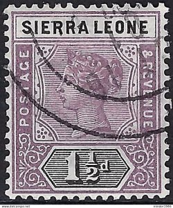 SIERRA LEONE 1897 QV 1½d Dull Mauve & Black SG43 FU