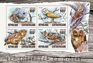 2016 Centrafrique - Owls. Y&T: 4476-4479; Michel: 6295-6298