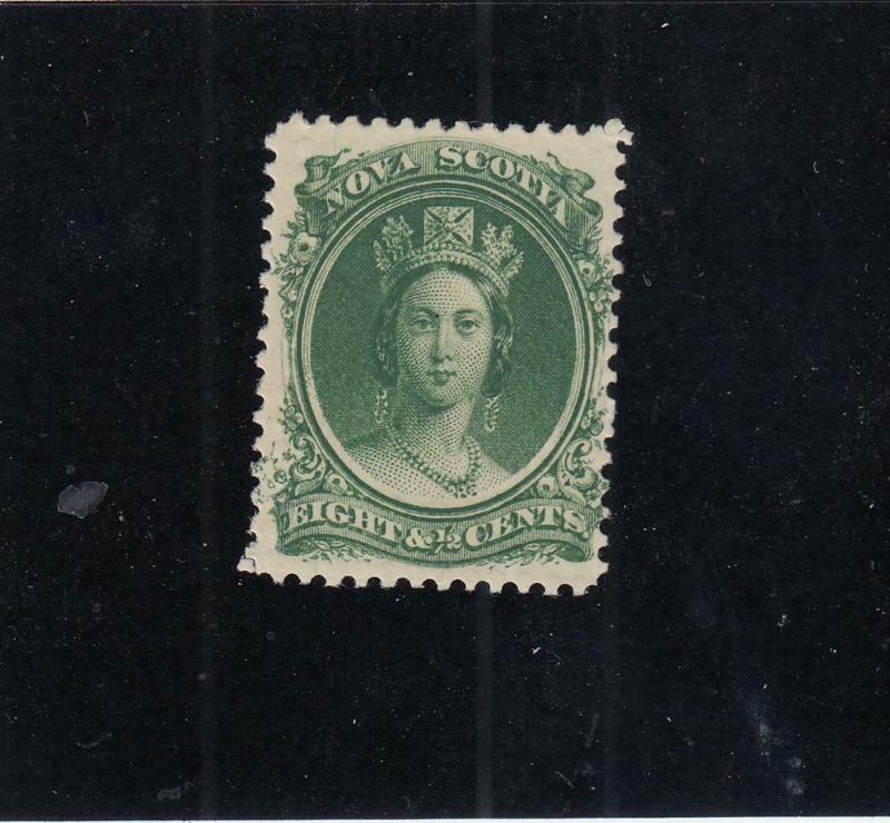 NOVA SCOTIA # 11 VF-MNH  81/2cts  QUEEN VICTORIA /GREEN  1860-63 CAT VALUE $40+