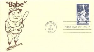 1983 FDC, #2046, 20c Babe Ruth, JM D-676