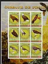 Gabon 2006 Birds of Prey imperf sheetlet containing 9 val...