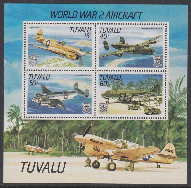 Tuvalu 1985 WWII Aircraft SS 310a MNH