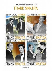 Sierra Leone - 2020 Singer Frank Sinatra - 4 Stamp Sheet - SRL200648a