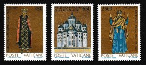 Vatican Millenary of Conversion of Rus of Kiev 3v 1988 MNH SC#813-815