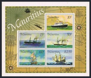 Mauritius 423a,MNH.Michel Bl.40. Mail Carriers,1976.Pierre Loti,Secunder,Maen,