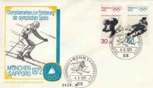 Germany Scott B448-9 FDC - 1972 Olympic Winter Games