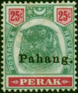 Pahang 1898 25c Green & Carmine SG20 Good Unused