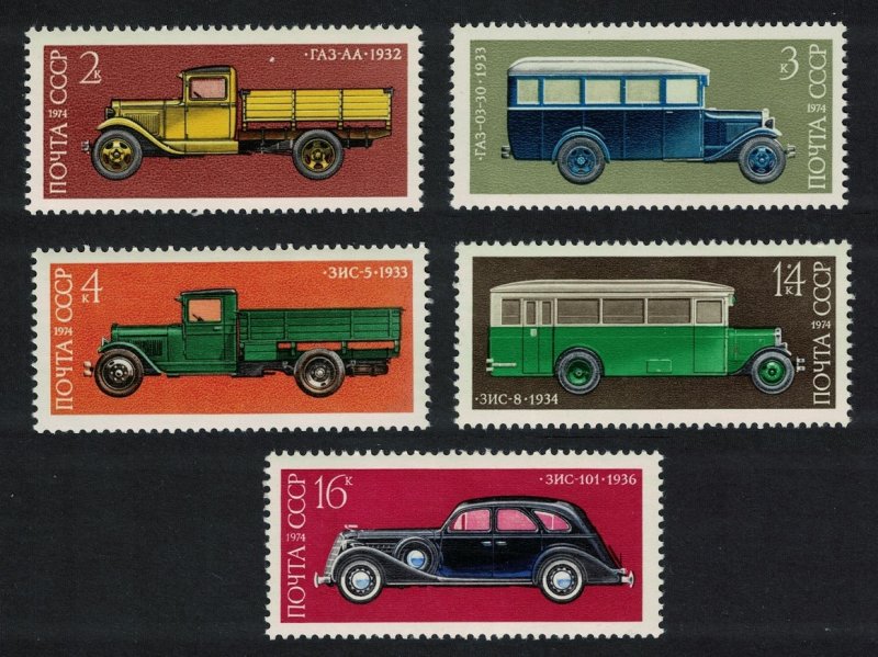 USSR History of Soviet Motor Industry 2nd series 5v 1974 MNH SG#4293-4297