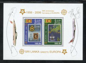 Sri Lanka 1540a MNH 50th. Anniv. of EUROPA Stamps Souvenir Sheet  from 2006