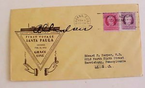 CUBA HAVANA AUTOGRAPH CAPTAIN FIRST VOYAGE SANTA PAULA