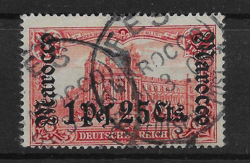 GERMAN P.O.'s IN MOROCCO SG35 1905 1p25 ON 1m CARMINE p26x17 USED