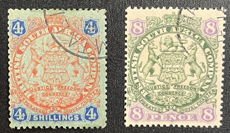Rhodesia #32,37 Used - British South Africa Company