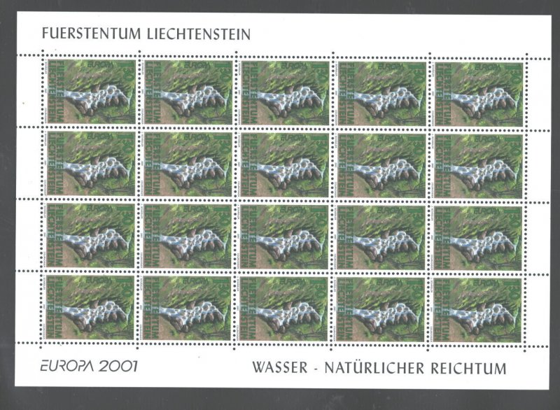 LIECHTENSTEIN 2001 EUROPE CEPT,MNH #1199 , SET=$ $0.70