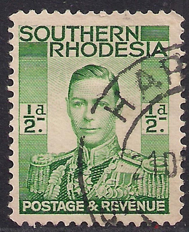 Southern Rhodesia 1937 KGV1 1/2d Green used SG 40 ( A168 )