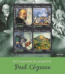 2016 S.Tome&Principe - Paul Cezanne. Michel Code: 6526-6529. Scott Code: 3056