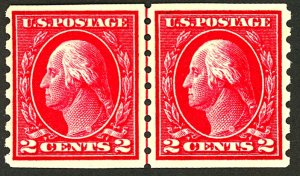 U.S. #413 MINT LINE PAIR OG LH