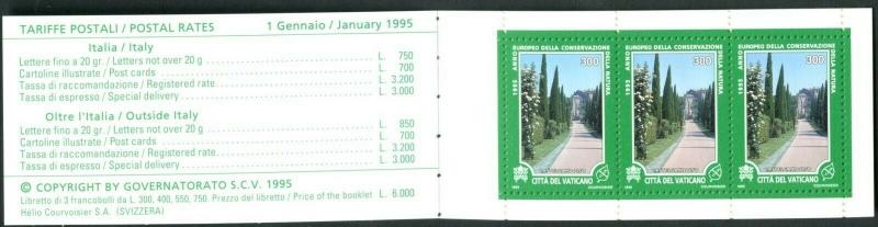 VATICAN Sc#981a-984a 1995 Nature Conservation Year Booklet Mint OG NH