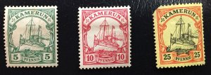 Cameroun #8,9,11 MHOG F/VF Kamerun