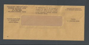 Ca 1942 U S  Savings Bond Envelope Authorized By The Treasury Dept Official-----