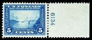 Scott 399 1913 5c Panama-Pacific Perforated 12 Issue Mint VF OG HR Cat $70