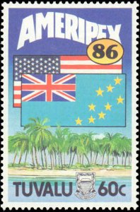 Tuvalu #363, Complete Set, 1986, Stamp Show, Never Hinged