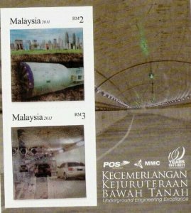 Malaysia Underground Engineering Excellent 2011 (ms) MNH *3D Lenticular *unusual