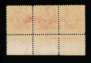 GENUINE SCOTT J42 MINT OG NH 1895 DEEP CLARET FULL BEP IMPRINT PLATE 256 STRIP-3