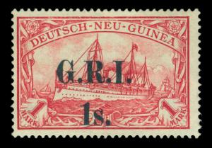 German Colonies - NEW BRITAIN G.R.I. NEW GUINEA 1sh/1mk Sc# 12 mint MH w/cert RR