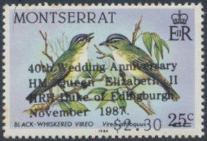 Montserrat  SC# 663 MNH   Birds  Variety 40th Wedding QEII  see details & scans