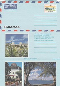 BAHAMAS 40c Boeing 757l pictorial aerogramme unused.........................K108